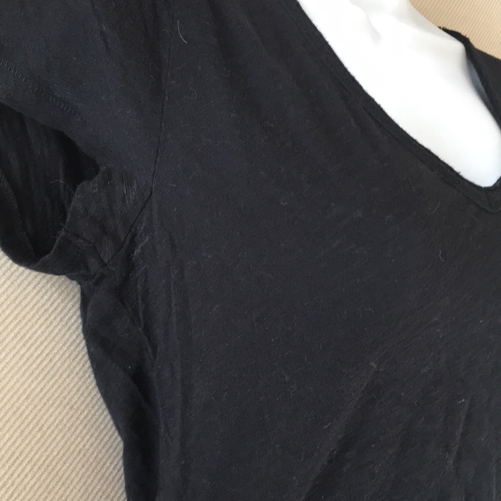 Maison Jules black v-neck t-shirt with pocket - Picture 3 of 7